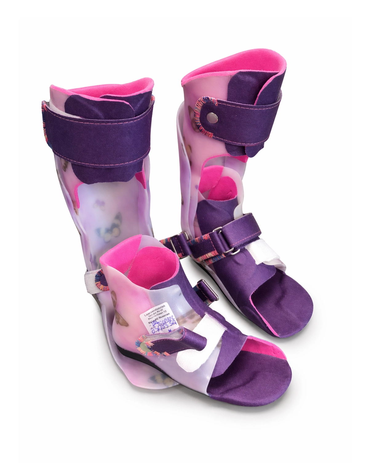 Beinorthese fuer Kinder mit Schmetterlingen